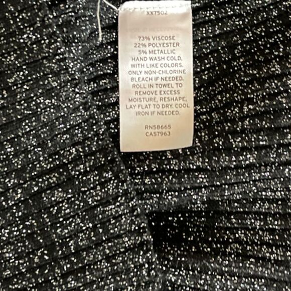 NWT OPEN EDIT Sparkle Cutout Sweater Minidress - Size M - Black - Picture 5 of 6